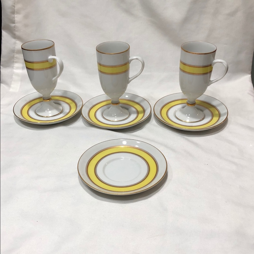Vintage Fitz and Floyd Gold Color Band Cup/Saucer